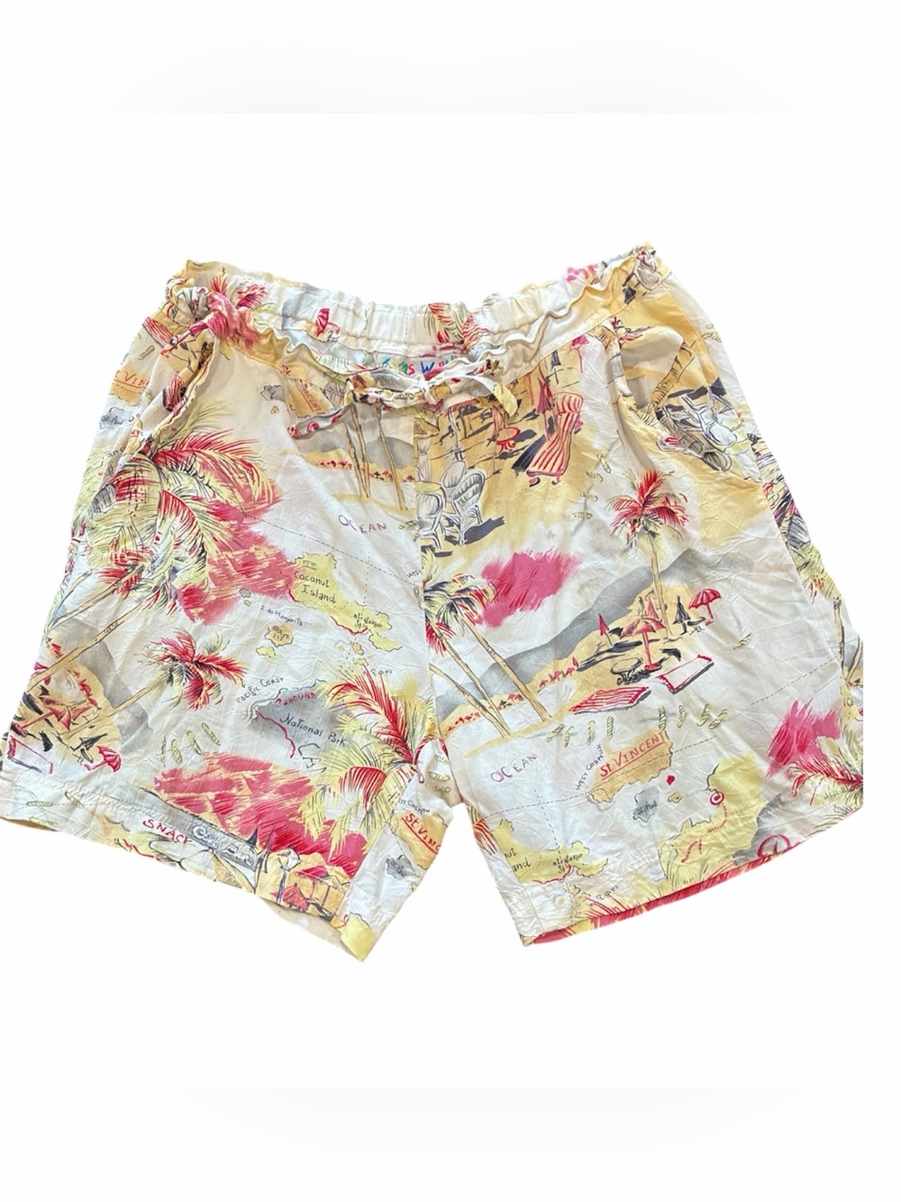 Jam’s World Vintage Aloha shorts tropical map print sz S
